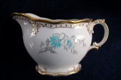 ROYAL CROWN DERBY- ROYAL AQUA FLORAL A1186- CREAMER  8oz  .....   http://jaapiesfinechinastore.com