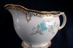 ROYAL CROWN DERBY- ROYAL AQUA FLORAL A1186- CREAMER  8oz  .....   https://www.jaapiesfinechinastore.com