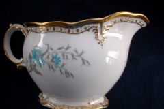 ROYAL CROWN DERBY- ROYAL AQUA FLORAL A1186- CREAMER  8oz  .....   https://www.jaapiesfinechinastore.com