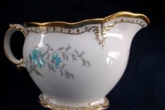 ROYAL CROWN DERBY- ROYAL AQUA FLORAL A1186- CREAMER  8oz  .....   http://jaapiesfinechinastore.com