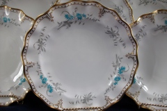 ROYAL CROWN DERBY- ROYAL AQUA FLORAL A1186- DINNER PLATE   .....https://www.jaapiesfinechinastore.com