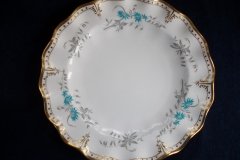 ROYAL CROWN DERBY- ROYAL AQUA FLORAL A1186- DINNER PLATE   .....http://jaapiesfinechinastore.com