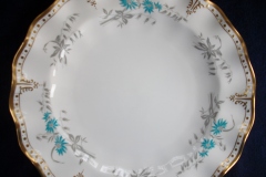 ROYAL CROWN DERBY- ROYAL AQUA FLORAL A1186- DINNER PLATE   .....https://www.jaapiesfinechinastore.com