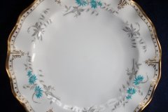 ROYAL CROWN DERBY- ROYAL AQUA FLORAL A1186- DINNER PLATE   .....http://jaapiesfinechinastore.com
