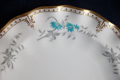 ROYAL CROWN DERBY- ROYAL AQUA FLORAL A1186- DINNER PLATE   .....https://www.jaapiesfinechinastore.com