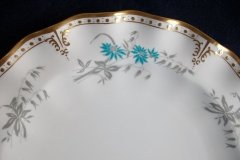 ROYAL CROWN DERBY- ROYAL AQUA FLORAL A1186- DINNER PLATE   .....http://jaapiesfinechinastore.com