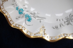 ROYAL CROWN DERBY- ROYAL AQUA FLORAL A1186- DINNER PLATE   .....https://www.jaapiesfinechinastore.com