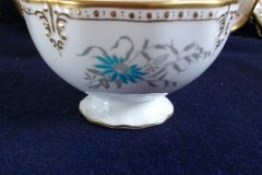 ROYAL CROWN DERBY- ROYAL AQUA FLORAL A1186-  OPEN SUGAR BOWL  .....   http://jaapiesfinechinastore.com