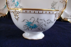 ROYAL CROWN DERBY- ROYAL AQUA FLORAL A1186-  OPEN SUGAR BOWL  .....   https://www.jaapiesfinechinastore.com