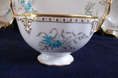 ROYAL CROWN DERBY- ROYAL AQUA FLORAL A1186-  OPEN SUGAR BOWL  .....   http://jaapiesfinechinastore.com