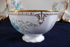 ROYAL CROWN DERBY- ROYAL AQUA FLORAL A1186-  OPEN SUGAR BOWL  .....   https://www.jaapiesfinechinastore.com