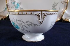 ROYAL CROWN DERBY- ROYAL AQUA FLORAL A1186-  OPEN SUGAR BOWL  .....   http://jaapiesfinechinastore.com