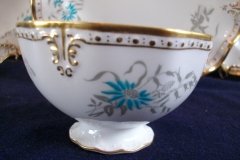ROYAL CROWN DERBY- ROYAL AQUA FLORAL A1186-  OPEN SUGAR BOWL  .....   http://jaapiesfinechinastore.com