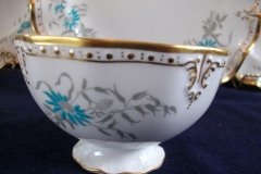 ROYAL CROWN DERBY- ROYAL AQUA FLORAL A1186-  OPEN SUGAR BOWL  .....   http://jaapiesfinechinastore.com