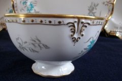 ROYAL CROWN DERBY- ROYAL AQUA FLORAL A1186-  OPEN SUGAR BOWL  .....   http://jaapiesfinechinastore.com