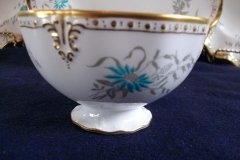 ROYAL CROWN DERBY- ROYAL AQUA FLORAL A1186-  OPEN SUGAR BOWL  .....   http://jaapiesfinechinastore.com