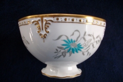 ROYAL CROWN DERBY- ROYAL AQUA FLORAL A1186-  OPEN SUGAR BOWL  .....   https://www.jaapiesfinechinastore.com