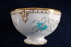 ROYAL CROWN DERBY- ROYAL AQUA FLORAL A1186-  OPEN SUGAR BOWL  .....   http://jaapiesfinechinastore.com