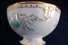 ROYAL CROWN DERBY- ROYAL AQUA FLORAL A1186-  OPEN SUGAR BOWL  .....   http://jaapiesfinechinastore.com
