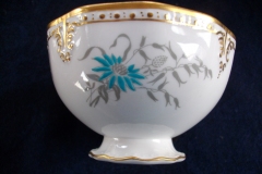 ROYAL CROWN DERBY- ROYAL AQUA FLORAL A1186-  OPEN SUGAR BOWL  .....   https://www.jaapiesfinechinastore.com