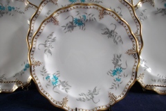 ROYAL CROWN DERBY- ROYAL AQUA FLORAL A1186- SALAD PLATE   .....https://www.jaapiesfinechinastore.com