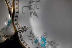 ROYAL CROWN DERBY- ROYAL AQUA FLORAL A1186- SALAD PLATE   .....https://www.jaapiesfinechinastore.com