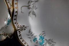 ROYAL CROWN DERBY- ROYAL AQUA FLORAL A1186- SALAD PLATE   .....http://jaapiesfinechinastore.com