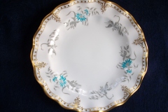 ROYAL CROWN DERBY- ROYAL AQUA FLORAL A1186- SALAD PLATE   .....https://www.jaapiesfinechinastore.com