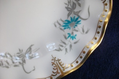 ROYAL CROWN DERBY- ROYAL AQUA FLORAL A1186- SALAD PLATE   .....https://www.jaapiesfinechinastore.com