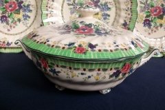 ROYAL DOULTON THE VERNON GREEN-  COVERED SERVING BOWL   .....   http://jaapiesfinechinastore.com