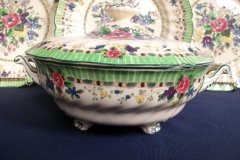 ROYAL DOULTON THE VERNON GREEN-  COVERED SERVING BOWL   .....   http://jaapiesfinechinastore.com