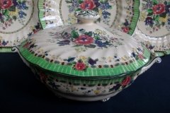 ROYAL DOULTON THE VERNON GREEN-  COVERED SERVING BOWL   .....   http://jaapiesfinechinastore.com