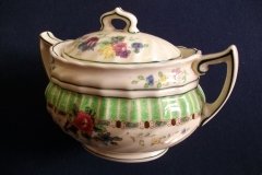 ROYAL DOULTON THE VERNON GREEN-  COVERED SUGAR BOWL   .....   http://jaapiesfinechinastore.com