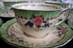 ROYAL DOULTON THE VERNON GREEN- CUP & SAUCER   .....   http://jaapiesfinechinastore.com
