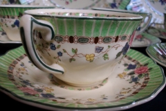 ROYAL DOULTON THE VERNON GREEN- CUP & SAUCER   .....   https://www.jaapiesfinechinastore.com