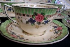 ROYAL DOULTON THE VERNON GREEN- CUP & SAUCER   .....   http://jaapiesfinechinastore.com