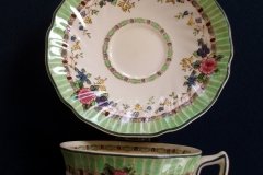 ROYAL DOULTON THE VERNON GREEN- CUP & SAUCER   .....   http://jaapiesfinechinastore.com