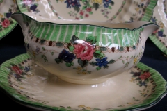 ROYAL DOULTON THE VERNON GREEN- GRAVY BOAT WITH ATTACHED UNDERPLATE    .....   https://www.jaapiesfinechinastore.com