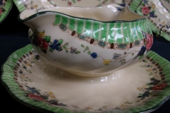 ROYAL DOULTON THE VERNON GREEN- GRAVY BOAT WITH ATTACHED UNDERPLATE    .....   https://www.jaapiesfinechinastore.com