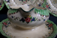 ROYAL DOULTON THE VERNON GREEN- GRAVY BOAT WITH ATTACHED UNDERPLATE    .....   https://www.jaapiesfinechinastore.com