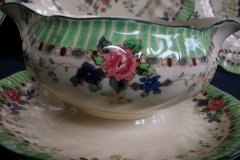 ROYAL DOULTON THE VERNON GREEN- GRAVY BOAT WITH ATTACHED UNDERPLATE    .....   https://www.jaapiesfinechinastore.com