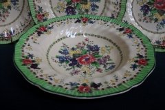 ROYAL DOULTON THE VERNON GREEN-  RIM SOUP BOWL 9  3/4"    .....   http://jaapiesfinechinastore.com