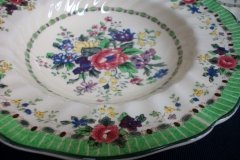 ROYAL DOULTON THE VERNON GREEN-  RIM SOUP BOWL 9  3/4"    .....   http://jaapiesfinechinastore.com