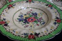 ROYAL DOULTON THE VERNON GREEN-  RIM SOUP BOWL 9  3/4"    .....   http://jaapiesfinechinastore.com