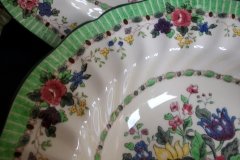 ROYAL DOULTON THE VERNON GREEN-  RIM SOUP BOWL 9  3/4"    .....   http://jaapiesfinechinastore.com