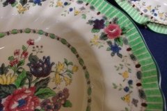 ROYAL DOULTON THE VERNON GREEN-  RIM SOUP BOWL 9  3/4"    .....   http://jaapiesfinechinastore.com