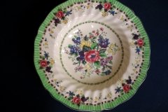 ROYAL DOULTON THE VERNON GREEN-  RIM SOUP BOWL 9  3/4"    .....   http://jaapiesfinechinastore.com