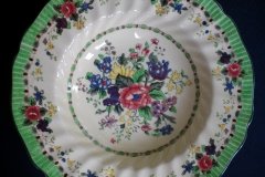 ROYAL DOULTON THE VERNON GREEN-  RIM SOUP BOWL 9  3/4"    .....   http://jaapiesfinechinastore.com