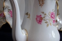 ROYAL CROWN DERBY ROYAL PINXTON ROSES A1155 -  COFFEE POT & LID    5 CUPPER  .....   http://jaapiesfinechinastore.com
