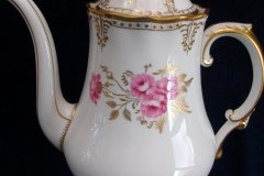 ROYAL CROWN DERBY ROYAL PINXTON ROSES A1155 -  COFFEE POT & LID    5 CUPPER  .....   http://jaapiesfinechinastore.com